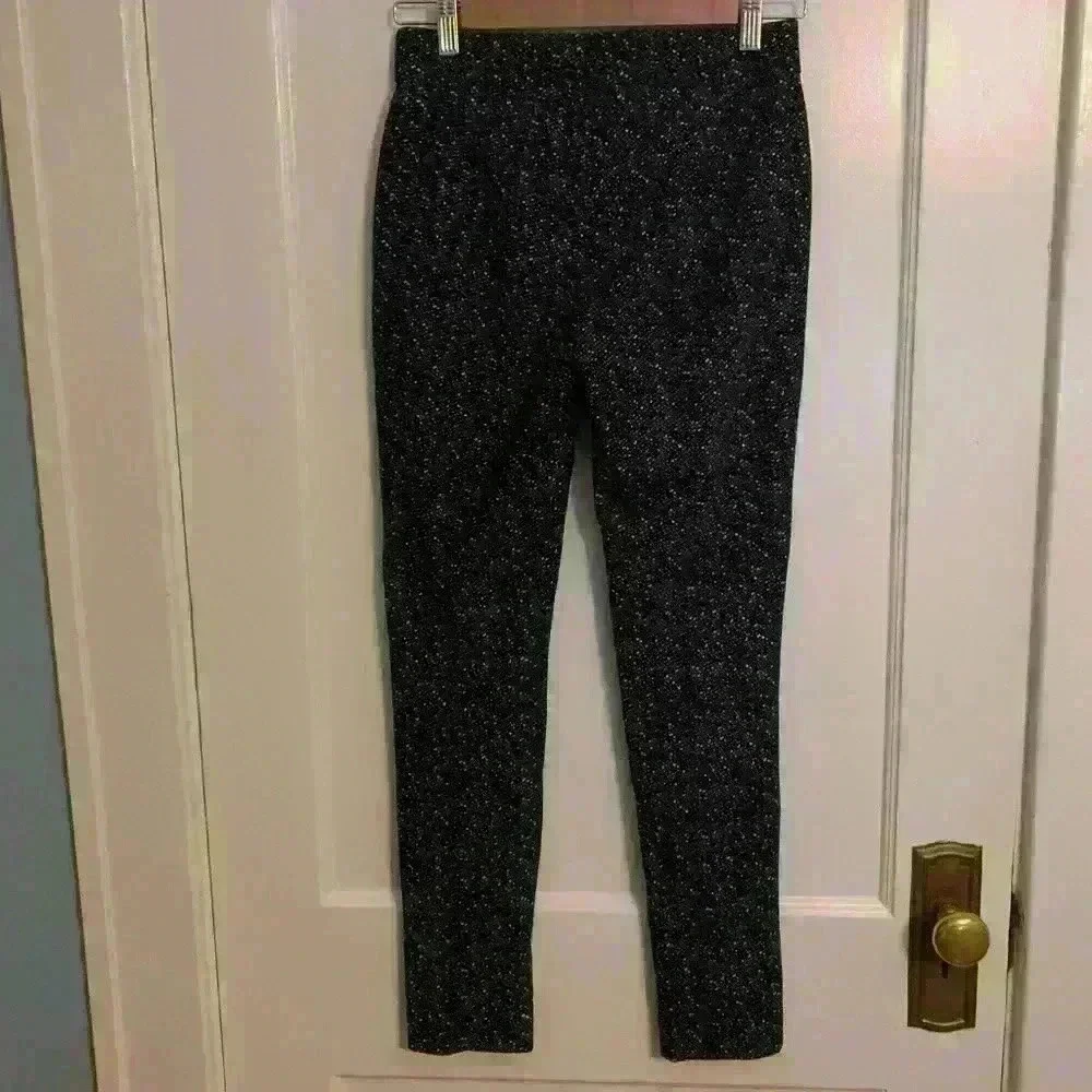 Theory Abdelle Mid Rise Pull On Stretch Faux Tweed Leggings Pants, Womens Size S